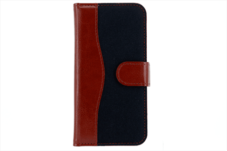 812004 IPHONE 7/8/SE flipcover Sort med brun tpu samt sort PC